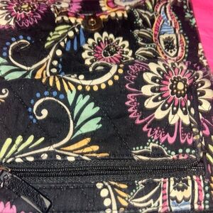 Vera Bradley Black Bandana Swirl Floral Clutch